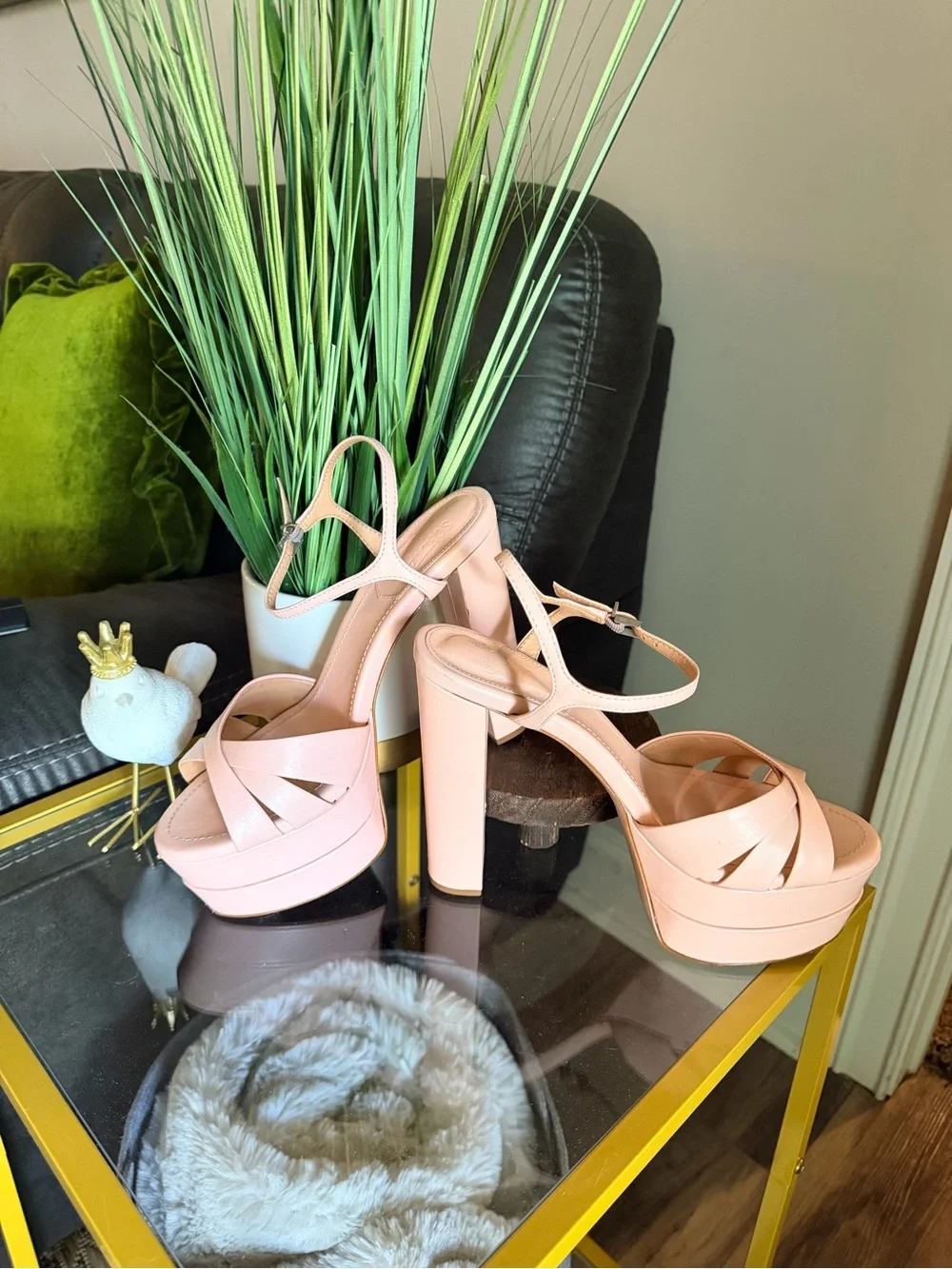 SCHUTZ Blush Pink Platform Strappy Heels